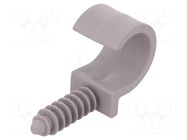 Holder; ØBundle : 22mm; grey; Ømount.hole: 8mm; RING 22; Sockets: 1 PAWBOL