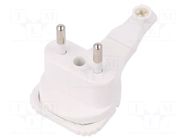 Connector: AC supply; male; plug; 2P; 250VAC; 6A; white; for cable PLASTROL