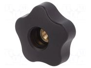 Knob; Ø: 50mm; Int.thread: M8; 20mm; H: 32mm; technopolymer PP ELESA+GANTER