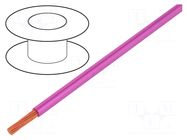 Wire; H05V-K,LgY; stranded; Cu; 2.5mm2; PVC; pink; 300V,500V; 50m BQ CABLE