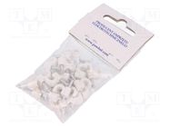 Holder; white; on round cable; 25pcs; with a nail; 5mm PAWBOL