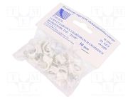 Holder; white; on round cable; 25pcs; with a nail; 10mm PAWBOL