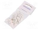 Holder; white; for flat cable,YDYp 2x1; 25pcs; with a nail PAWBOL