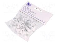 Holder; white; for flat cable,YDYp 3x1; 100pcs; with a nail PAWBOL