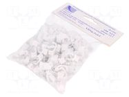 Holder; white; for flat cable,YDYp 3x2,5; 100pcs; with a nail PAWBOL
