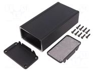 Enclosure: shielding; X: 84mm; Y: 160mm; Z: 44mm; aluminium; black HAMMOND