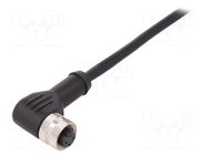 Connector: M12; plug; female; PIN: 4; angled; D code-Ethernet; 4A BULGIN