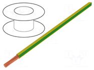 Wire; TLY; stranded; Cu; 0.35mm2; PVC; green-yellow; 150V; 500m TECHNOKABEL