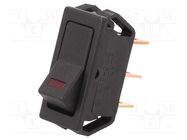 ROCKER; SPST; Pos: 2; ON-OFF; 20A/12VDC; black; LED,point; 12VDC SCI