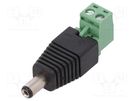 Transition: adapter; 5.5/2.1mm; 5.5mm; 2.1mm; screw terminal 