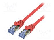 Patch cord; S/FTP; 6a; stranded; Cu; LSZH; red; 7.5m; 26AWG LOGILINK