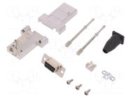 Connector: D-Sub; PIN: 9; plug; female; soldering; for cable; black ENCITECH