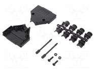 Enclosure for connectors: D-Sub; straight; unshielded; UNC 4-40 MH CONNECTORS