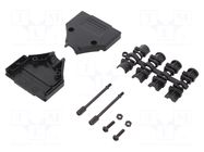 Enclosure for connectors: D-Sub; straight; unshielded; UNC 4-40 MH CONNECTORS