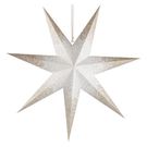 LED paper star with golden glitter on the edges, hanging, white, 60 cm, indoor, EMOS