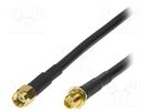 Cable; 50Ω; 5m; RP-SMA male,RP-SMA female; black LOGILINK