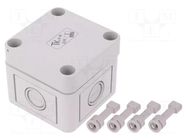 Enclosure: multipurpose; X: 65mm; Y: 65mm; Z: 57mm; TK PC; grey; IP66 SPELSBERG