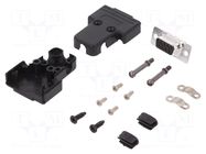 Connector: D-Sub; PIN: 9; plug; female; soldering; for cable; black ENCITECH