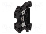 Splice terminal: rail; 4mm2; ways: 1; terminals: 2; black; wemid 