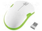 Optical mouse; white,green; USB; wireless; 6÷10m; No.of butt: 3 LOGILINK