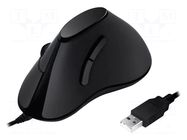 Mouse; black; USB; optical,wired; No.of butt: 5 LOGILINK