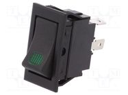 ROCKER; SPST; Pos: 2; ON-OFF; 20A/12VDC; black; LED,point; 12VDC SCI