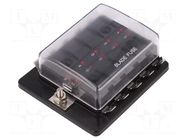 Fuse boxes; 19mm; 30A; screw; Leads: connectors; Body: black; PBT SCI