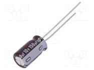 Capacitor: electrolytic; low ESR; THT; 150uF; 10VDC; Ø6.3x11mm NICHICON