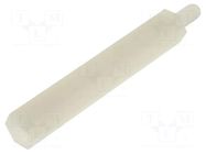 Screwed spacer sleeve; hexagonal; polyamide; M3; M3; 33mm FIX&FASTEN