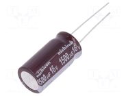 Capacitor: electrolytic; low ESR; THT; 1500uF; 16VDC; Ø12.5x25mm NICHICON