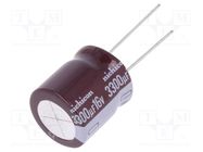 Capacitor: electrolytic; low ESR; THT; 3300uF; 16VDC; Ø18x20mm NICHICON