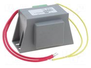 Transformer: mains; 12VA; 230VAC; 12V; 1A; Leads: cables; 200mm INDEL