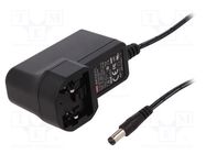Power supply: switched-mode; mains,plug; 24VDC; 0.5A; 12W; 85% MEAN WELL