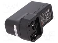 Power supply: switched-mode; mains,plug; 5VDC; 2.4A; 12W; Out: USB MEAN WELL