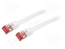 Patch cord; U/FTP; 6; stranded; CCS; PVC; white; 0.25m; 32AWG LOGILINK