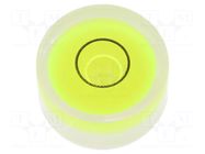 Spirit level; H: 9mm; Ømount.hole: 18mm; plastic; Body: white ELESA+GANTER