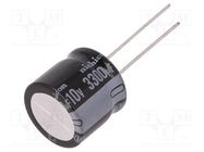 Capacitor: electrolytic; THT; 3300uF; 10VDC; Ø16x15mm; Pitch: 7.5mm NICHICON