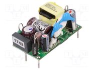 Converter: AC/DC; 10W; 80÷264VAC; 15VDC; Iout: 670mA; OUT: 1; 83%; PCB MEAN WELL