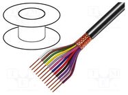 Wire; 10x0.5mm2; shielded,braid made of copper wires; black; 49V TASKER