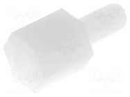 Screwed spacer sleeve; hexagonal; polyamide; M3; M3; 5mm FIX&FASTEN
