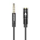 Dudao 4 poles cable AUX extension cord for headphones with microphone 3.5 mm mini jack black, Dudao