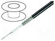 Wire: coaxial; RG58CU; stranded; OFC; PVC; black; 100m; Øcable: 5mm TASKER
