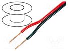 Wire: loudspeaker cable; 2x1.5mm2; stranded; OFC; black-red; PVC TASKER