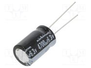 Capacitor: electrolytic; THT; 4700uF; 6.3VDC; Ø12.5x20mm; ±20% NICHICON