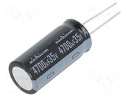 Capacitor: electrolytic; THT; 4700uF; 35VDC; Ø18x35.5mm; ±20%; UVY NICHICON