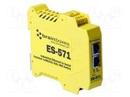 Serial device server; Number of ports: 3; 8÷30VDC; RJ45 x2; IP20 BRAINBOXES