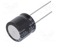 Capacitor: electrolytic; THT; 22uF; 250VDC; Ø16x15mm; Pitch: 7.5mm NICHICON