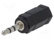 Adapter; Jack 2.5mm socket,Jack 3.5mm 3pin plug; black LOGILINK