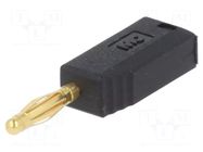 Connector: 2mm banana; plug; 10A; 30VAC; 60VDC; black; gold-plated STÄUBLI