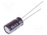 Capacitor: electrolytic; low ESR; THT; 150uF; 6.3VDC; Ø6.3x11mm NICHICON